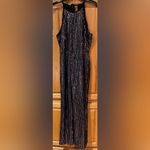 Anthropologie Maeve by  Disco Halter Wide Leg Metallic‎ Striped Jumpsuit Size 8 Photo 8