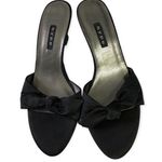 Hype Black Satin Leather Bow Front Wedge Sandal Size 7 Photo 16