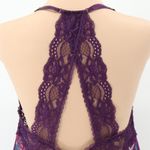 In Bloom Jonquil Purple Floral Lace Babydoll Chemise Slip Dress Lingerie Size M Size M Photo 3