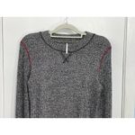 Free People Thermal Sweater Medium Gray Lace Up Sleeves Whimysgoth Cyber Grunge Photo 3