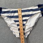 Venus High Neck Zip front Bikini Swimsuit Size 14 Navy/White Sailboat Stripe Photo 5