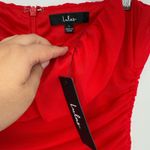 Lulus  Exceptional Existence Red Mesh Ruched Tiered Maxi Dress Photo 5