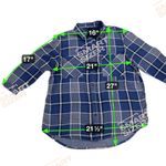 Seven7  Double Layer Gauzy Cotton Blue Plaid 3/4 Sleeve Button Up Shirt Size M Photo 3