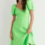 J.Crew Puff Sleeve V Neck Midi Dress in Linen Blend Photo 0