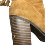 Parker & Sky  Ankle Boots Size 8.5 Cognac Brown Faux Suede Block Heel 3.5” Zip Photo 9