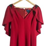 Marchesa Notte Red Embellished Cape V Photo 3