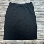 Ann Taylor Women's Black Paneled Fitted Pencil Skirt 8 Ribbon Waistband Side Zip Photo 2