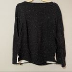 Loft  Black Speckled Crew Neck Sweater Layered White Shirt XS Wool Blend Preppy Photo 6
