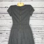 Halogen NWT Sz 6 Heather Gray Pleated Exposed Zipper Fit & Flare Interlock Dress Photo 3