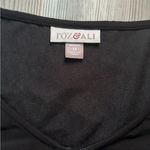 Roz & Ali , 1X black, slight hi-low blouse, gold detail, adjustable sleeves Photo 4