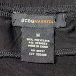 BCBGMAXAZRIA ​ Black Jersey Knit Midi Skirt M Ruched Asymmetrical Waist A-Line Photo 2