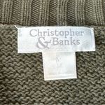 Christopher & Banks  100% Cotton Olive Green Button up Cardigan Sweater Sz M Photo 7