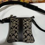 Coach  Signature Crossbody Bag Canvas Gray/Black  Authentic 6016 Photo 12