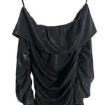 Bronx & Banco Amara Black Ruched Long Sleeve Off the Shoulder Midi Dress Size 4 Photo 3