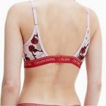 Calvin Klein NEW sheer rose floral print pink & red bralette size medium Photo 1