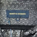 NEW Vanessa Seward Silk Gunmetal Silver Metallic Robe Cherry Belted Dress Small Photo 3