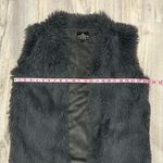 Angie  Gray Oversized Faux Fur Shaggy Open Sleeveless Jacket Vest Pockets Size S Photo 3