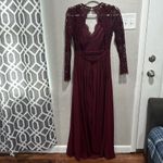 Lulus  Awaken My Love Burgundy Long Sleeve Lace Maxi Dress Size Small Photo 1