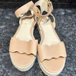 Vince Camuto  Kamperla Espadrille Wedge Toe Sandal Beige Size 8.5 M Strap Buckle Photo 0