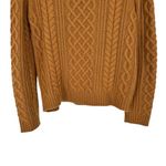 Nili Lotan Jodelle Cable Knit Sweater Cashmere sz Medium Long Sleeves Crew Neck Brown Photo 8