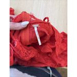 Free People  Selia Slip Racing Red V Neck Tiered Lace Straps Size Small 2465 Photo 10