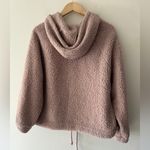 American Eagle Cozy Sherpa Clinched Hoodie Pullover Sweatshirt Dusty Rose Photo 3