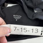 Athleta Sports Bra Womens XS Black High Neck Racerback Cutout Wrap Hem Crop Top Photo 2