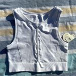 NWT, Offline by Aerie, Ribbed Cropped Tank Top, Sz L White Size L Photo 0
