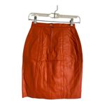 Vintage 80s La Roxx Red Leather Mini Skirt Size 4 Orange Photo 5