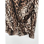 Catherine Malandrino Top Women SMALL Brown White Black Cheetah Print V-Neck Photo 2
