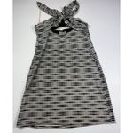 Athleta  Printed Kiki Swim‎ Dress Women's M Black Gray Strappy Built In Shelf Bra Photo 2