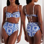 Farm Rio NEW Blue Tile Dream Bikini SET, TOP sz S, Bottom Sz XS Photo 1