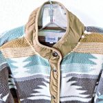 Weekends Everyday Sage Brown Aztec Southwest Sherpa Fleece Jacket Women's S Photo 1
