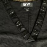DKNY  Black Textured V-Neck Dress Photo 4
