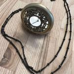 Brass Steampunk Filigree Pocket Watch and Link Chain Vintage Beautiful Photo 5