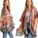 Umgee  Women's Open Front Kimono Cardigan Ruffle Hem Oversized Lightweight Sz S/M Photo 1