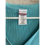 No Boundaries VTG 90s Y2K 2000s V Neck Teal Blue Ribbed Short Sleeve Sweater Size‎ XL Cotton Photo 1