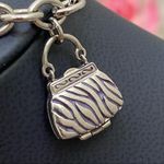 Sterling Silver Enamel Purse Charm Locket Bracelet Photo 12