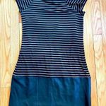 Anthropologie Bailey 44 Black & Tan Striped Dress w/ Faux Leather Bottom - Small Photo 0