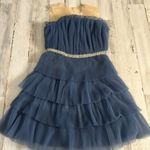 Endless Rose  Blue Tulle Tiered Mini Dress With Jeweled Belt Size Small NWT Photo 2