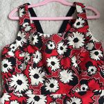 ZARA short dress small, lovely red/pink black white flowered pattern Photo 2