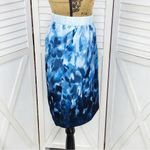 Chico's ‎ Watercolor Print Pull On A Line Skirt Blue Small Photo 2