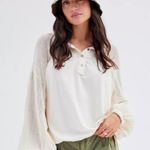 Urban Outfitters Out From Under Ivory Sienna Mesh Drapey Oversized Sweatshirt XS Photo 0
