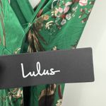 Lulus Still The One Emerald Green Floral Print Satin Maxi Dress Size S Photo 10