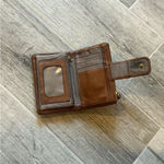 Fossil  Tan Leather Wallet with Gold Accents Photo 4