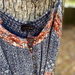 Lucky Brand Women's Floral Blue and Orange Blouse Photo 2