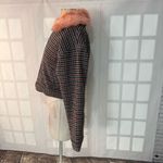 Urban Outfitters  Colette houndstooth pink fur collar jacket size small Photo 8