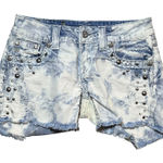 Miss Me Womens Size 25 Distressed Studded Bling Denim Shorts 90s Acid Wash Party Photo 0