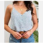 Mine NWT Beautiful Sz S Cami Tank Top Blue & White Print Camisole Photo 4