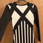 H&M black and white stripe long sleeve midi dress Photo 9